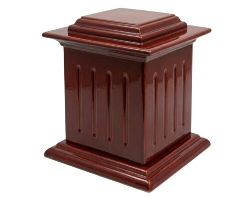 Eternal mahogany urn with a deep polished finish and classic design