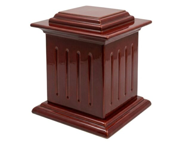 Eternal mahogany urn with a deep polished finish and classic design