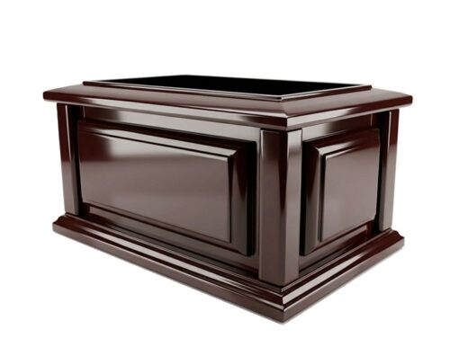 Classic Mahogany wood urn elegant durable cremation container