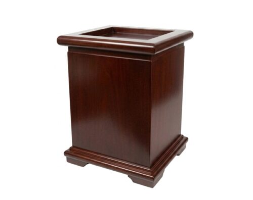 Thoughtful Mahogany wood urn elegant durable cremation container