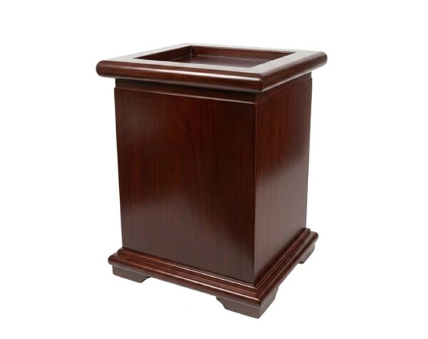Thoughtful Mahogany wood urn elegant durable cremation container