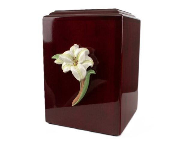 Serene Mahogany wood urn durable elegant cremation container