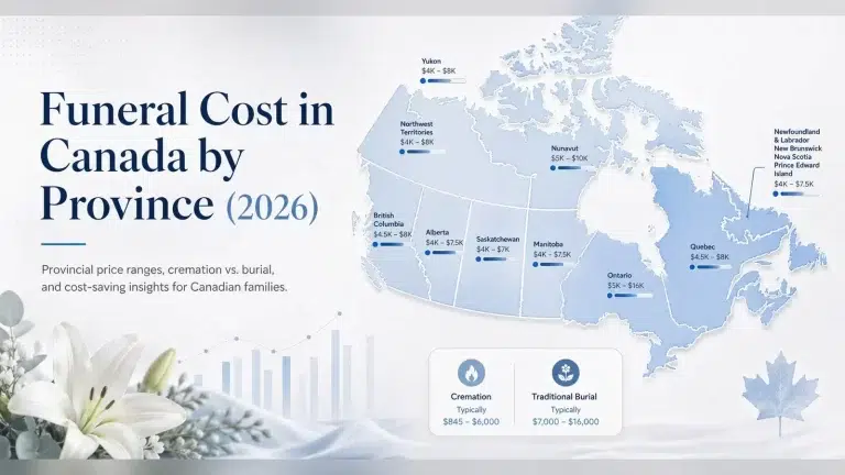 Funeral cost in Canada by province 2026 map