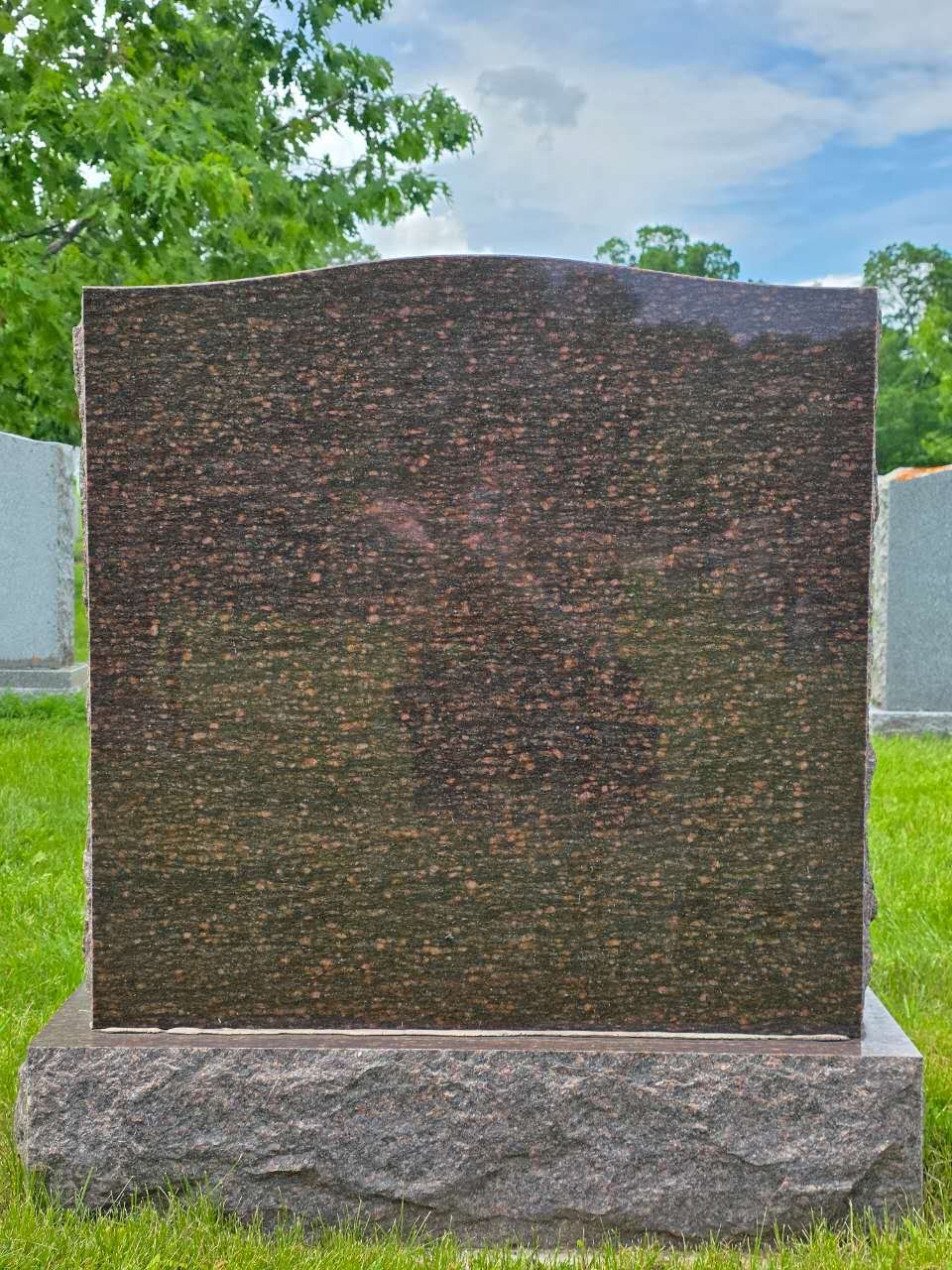 Cat's Eye granite headstone