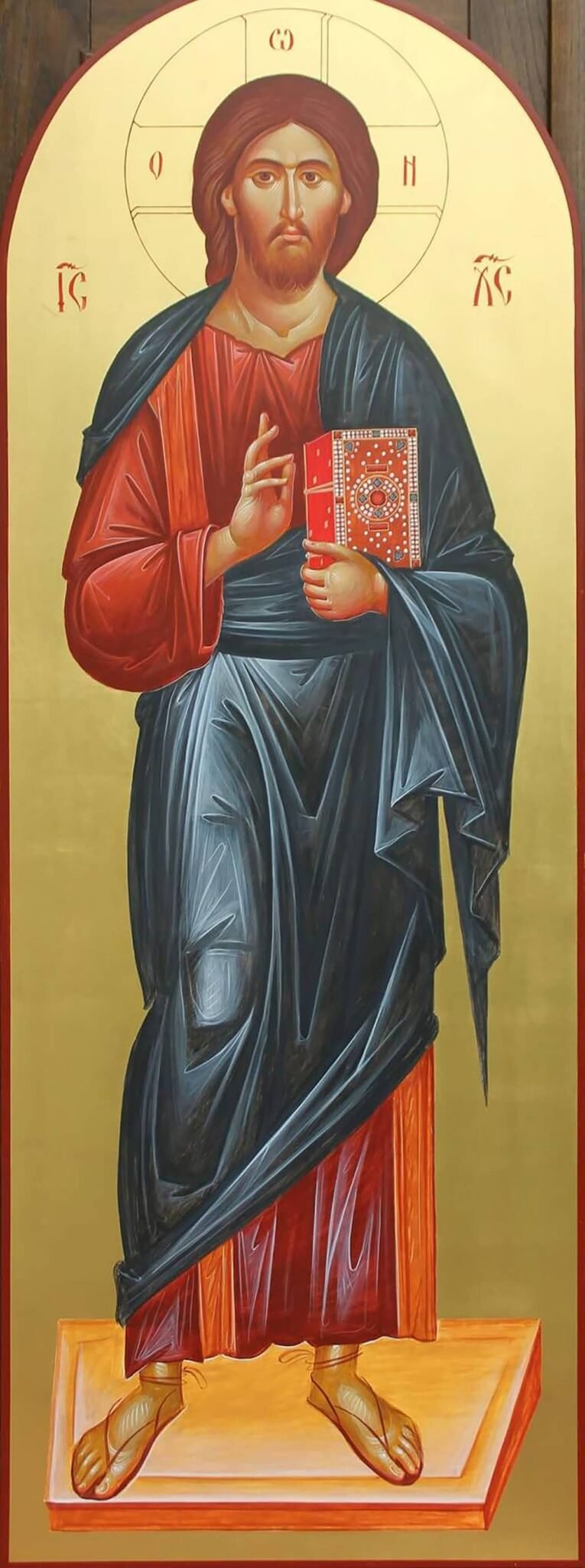 Color icon of Christ, the original image before laser etching