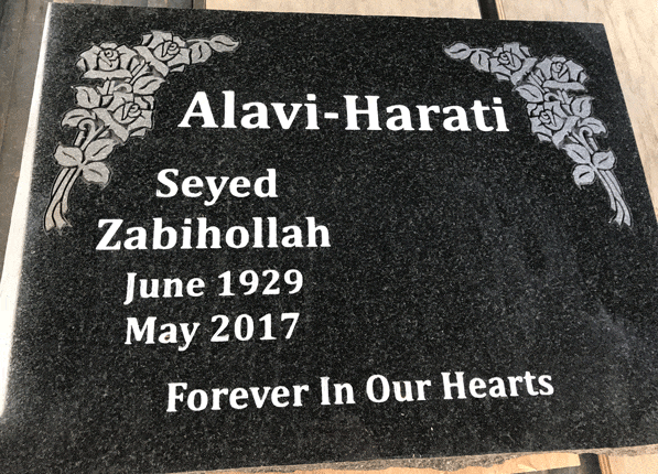 Black flat marker with rose corner border