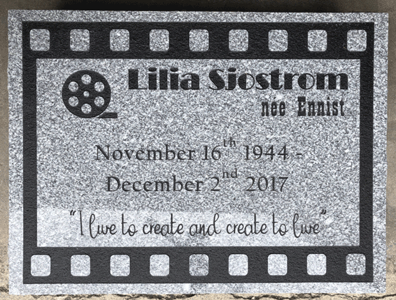Gray flat marker with filmstrip border