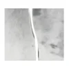 Companion White Marble Urn MAU005, two white marble blocks with soft grey veining that meet along a curved seam