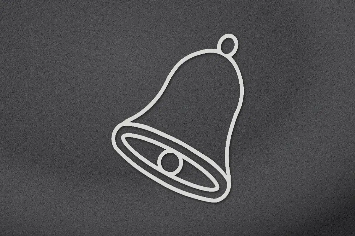 Bell engraved on black granite