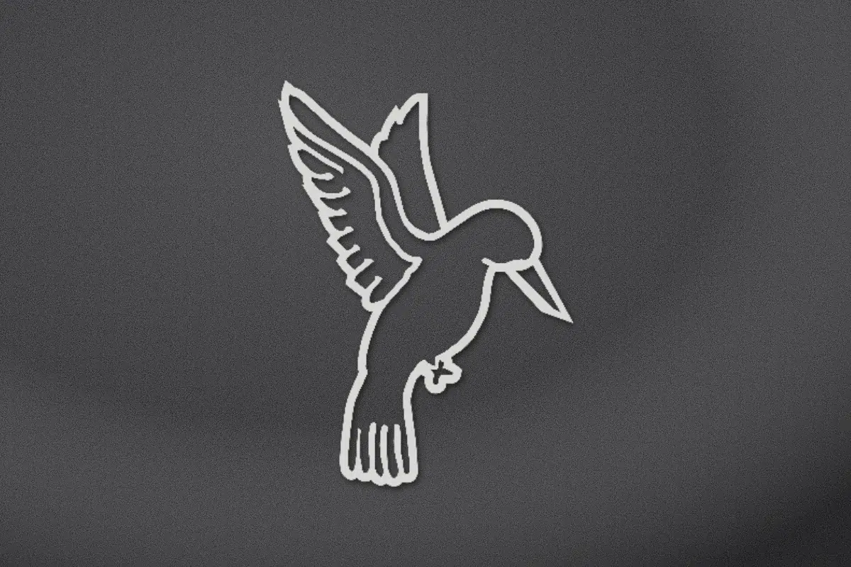Hummingbird engraved on black granite