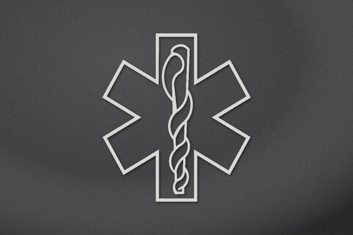 Star of Life engraved on black granite