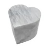 Heart White Marble Urn MAU016, heart shaped urn in white marble with soft grey veins and a flat lid