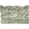 Jade Garden Marble Urn MAU308 Jade Garden Marble Urn MAU308, pale green rectangular urn carved with flowering branches, pine boughs and an oval medallion