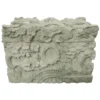 Jade Garden Marble Urn MAU308 Lid View Jade Garden Marble Urn MAU308 from a raised angle, carved lid top and front with flowering branches and an oval medallion